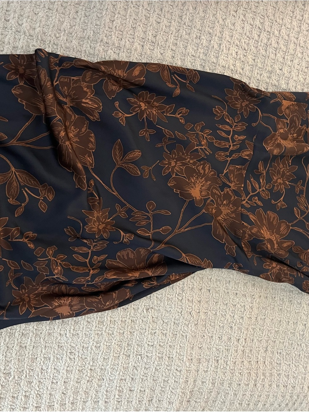 Park & Fifth Navy Dress with Brown Botanical Print